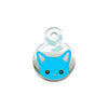 Pet Dog Brand Cute Cartoon Cat And Fish Printed Cat Necklace Pendant Alloy Dog Collar Ornament Pendant