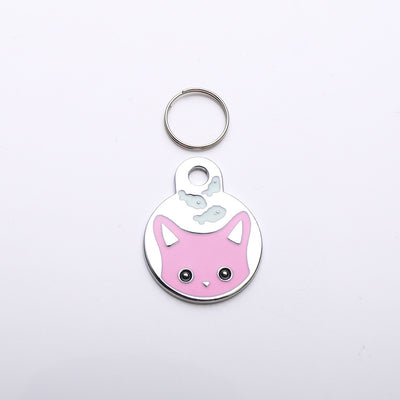 Pet Dog Brand Cute Cartoon Cat And Fish Printed Cat Necklace Pendant Alloy Dog Collar Ornament Pendant