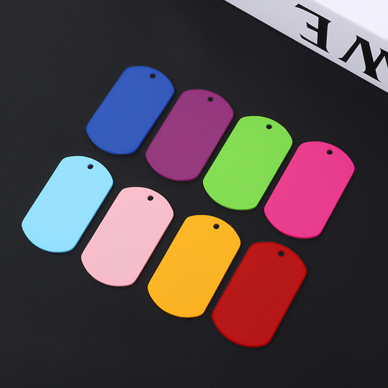 Stainless Steel Hang Tag Colored String Spray Paint Pet Dog Brand Dog Tag Color DIY Accessories