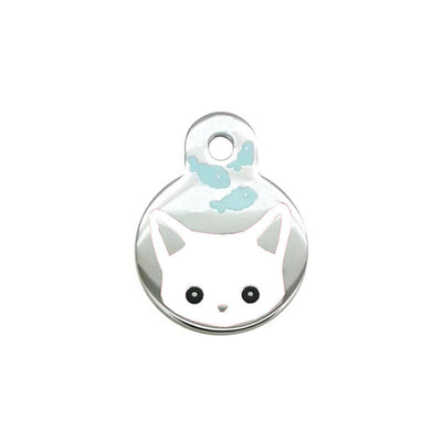 Pet Dog Brand Cute Cartoon Cat And Fish Printed Cat Necklace Pendant Alloy Dog Collar Ornament Pendant